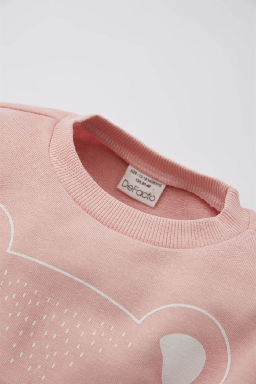 BABY GIRL Pink Regular Fit Animal Crew Neck Sweatshirt