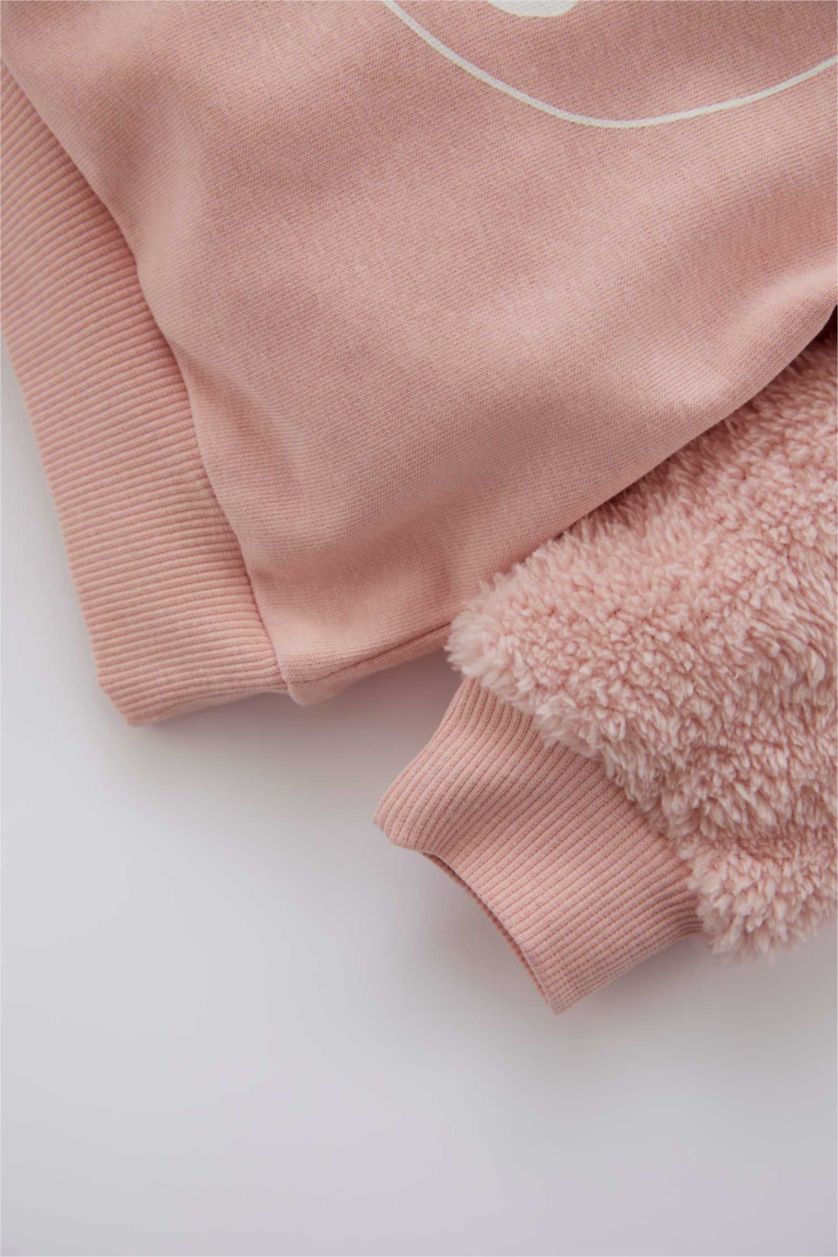 BABY GIRL Pink Regular Fit Animal Crew Neck Sweatshirt