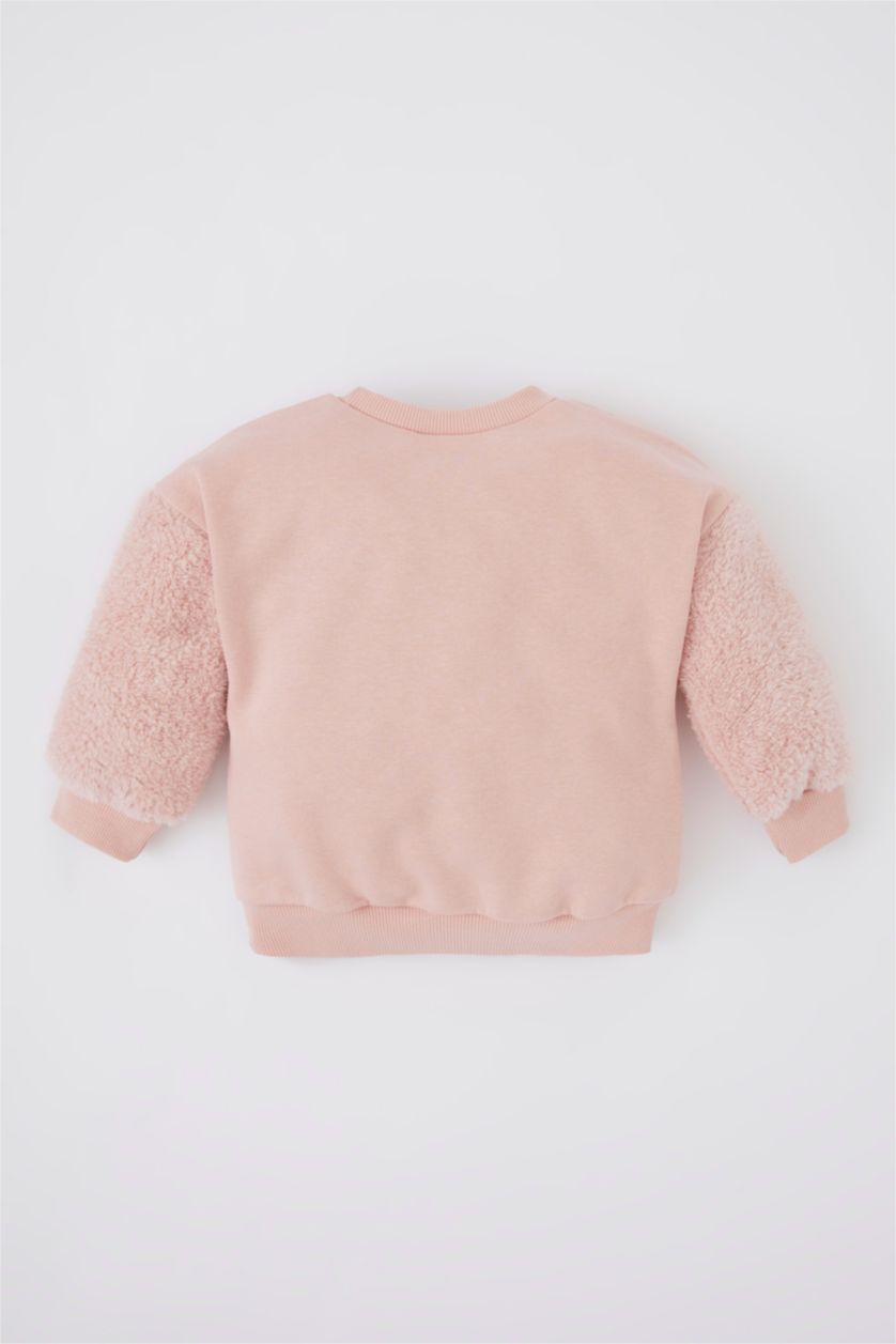 BABY GIRL Pink Regular Fit Animal Crew Neck Sweatshirt