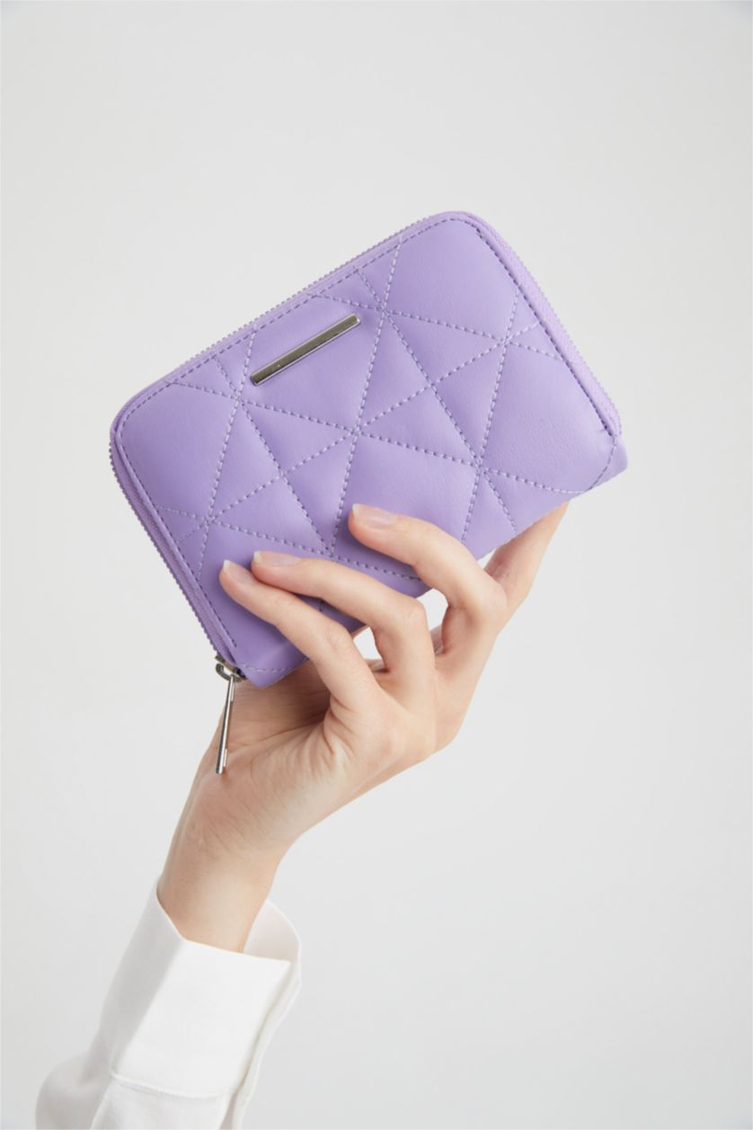 نساء أرجواني فاتح محفظة جلد صناعي