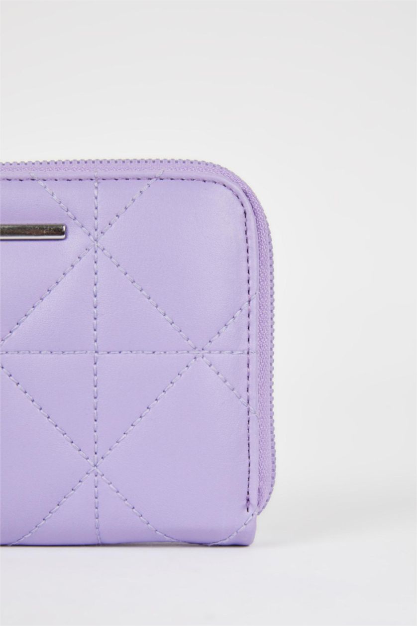 نساء أرجواني فاتح محفظة جلد صناعي