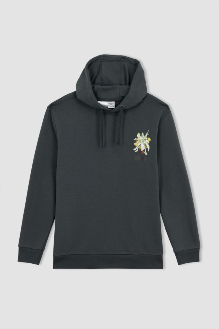 رجال أخضر غامق سويت شيرت قصة عادية بغطاء للرأس من ون بيس