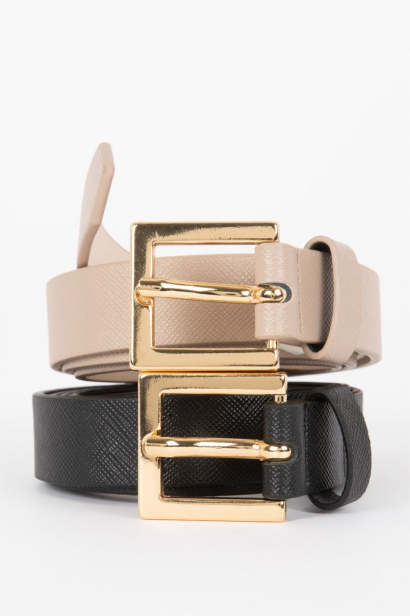 Women Karma Women Oval Buckle 2-pack Jean Belt