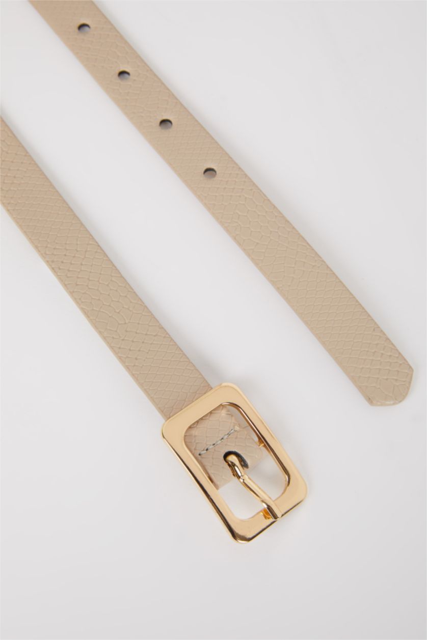 Women Vison Women Oval Buckle 2-Piece Jean Belt