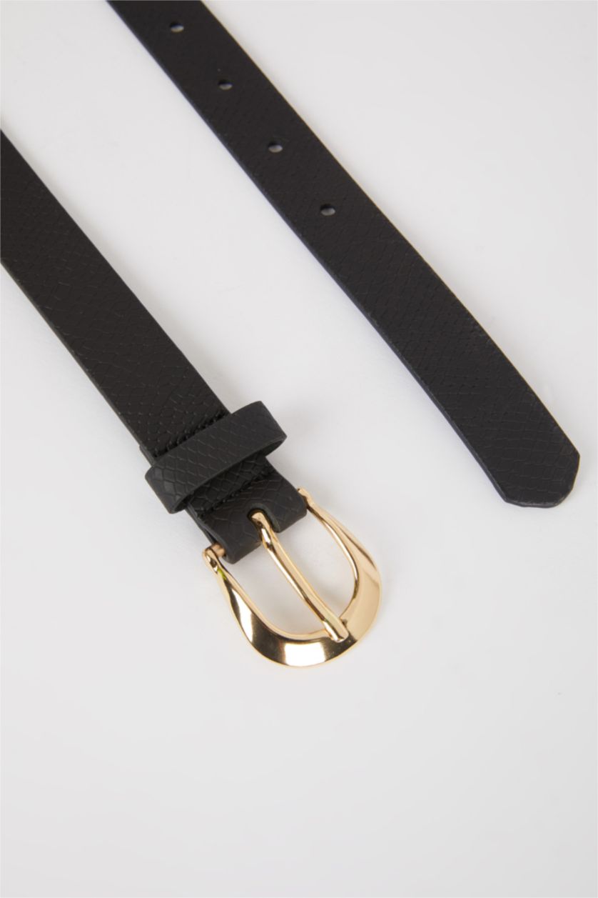 Women Vison Women Oval Buckle 2-Piece Jean Belt