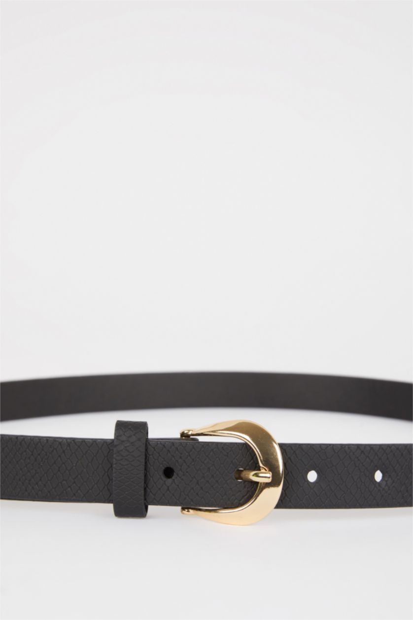 Women Vison Women Oval Buckle 2-Piece Jean Belt