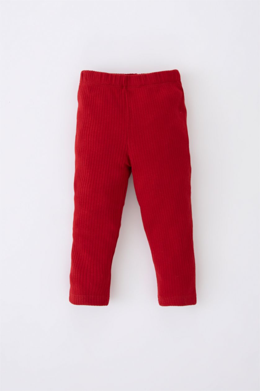 BABY GIRL Bordeaux 2 piece Regular Fit Crew Neck Embroidered Knitted Pyjamas