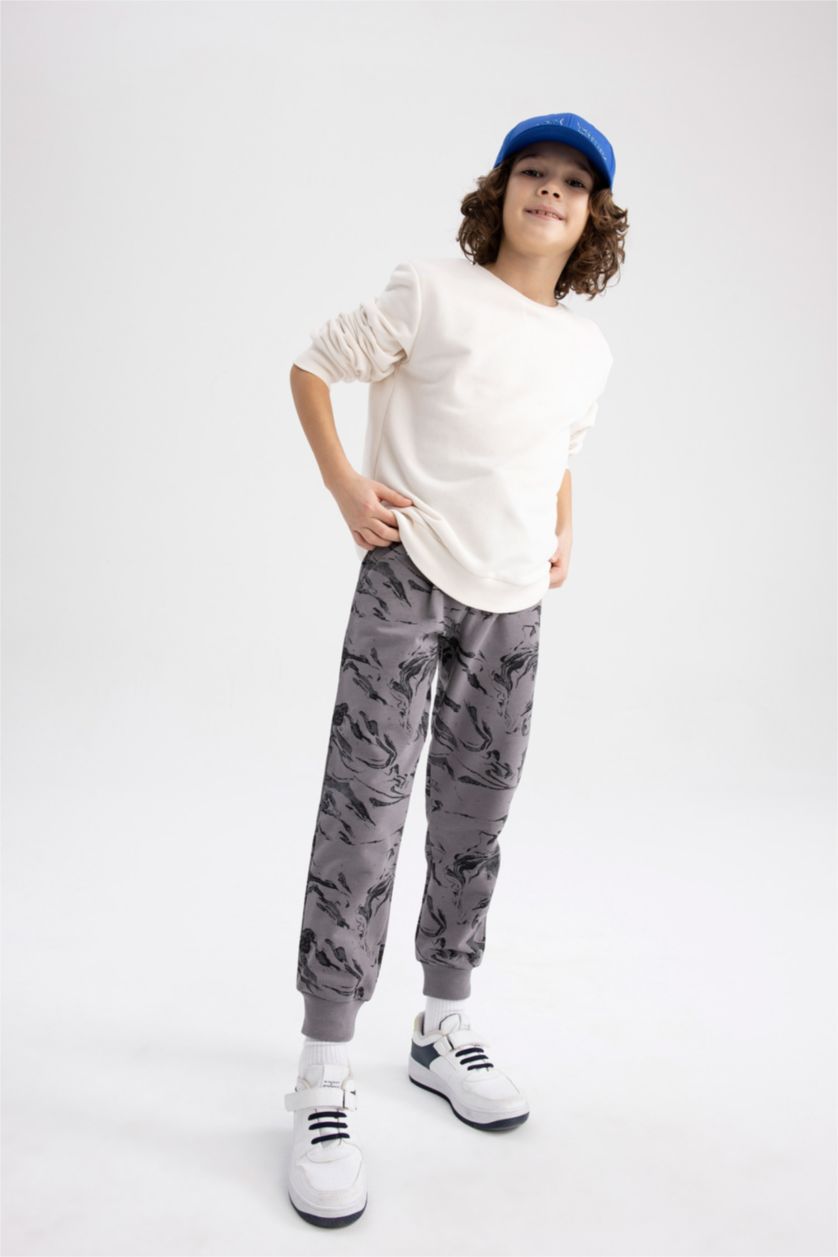 BOYS & TEENS Grey Boys Camouflage Patterned Jogger Sweatpants