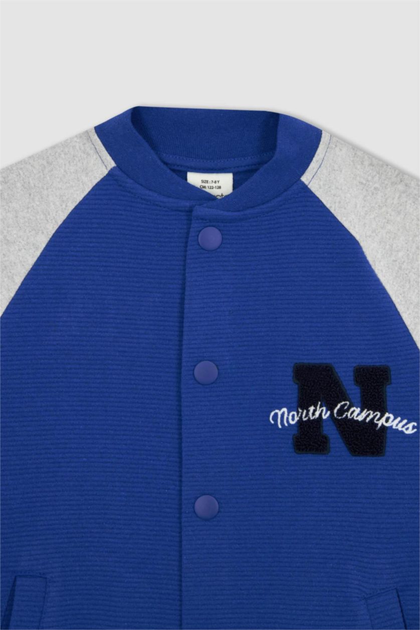 GARÇONS Bleu Cardigan Tissu Sweat Fin Col rond