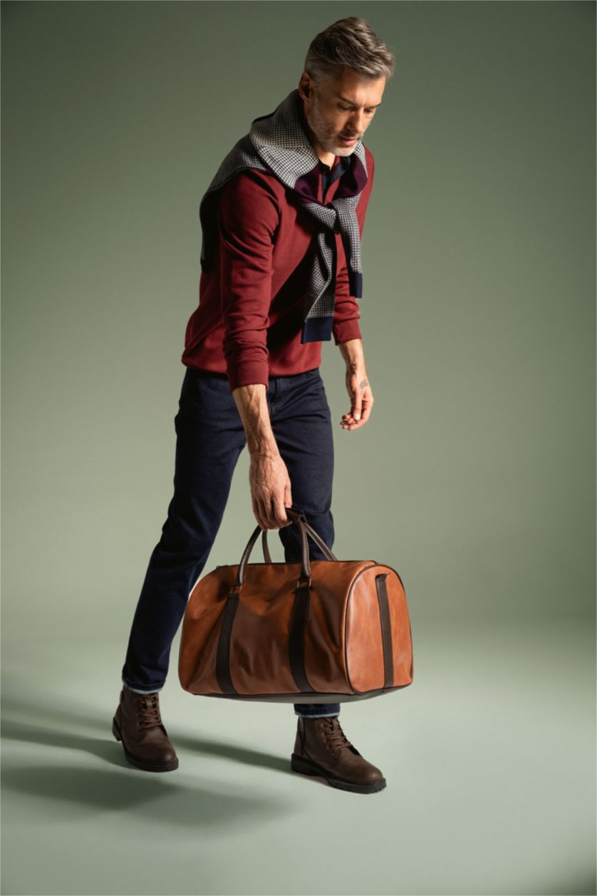 رجال بني شنطة سفر و رياضة جلد صناعي