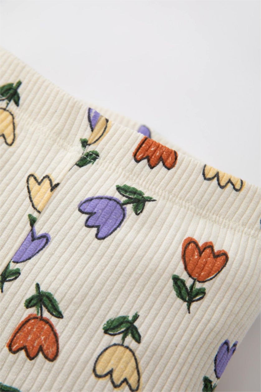 Baby Girl Stone Baby Girl Regular Fit Flower Leggings