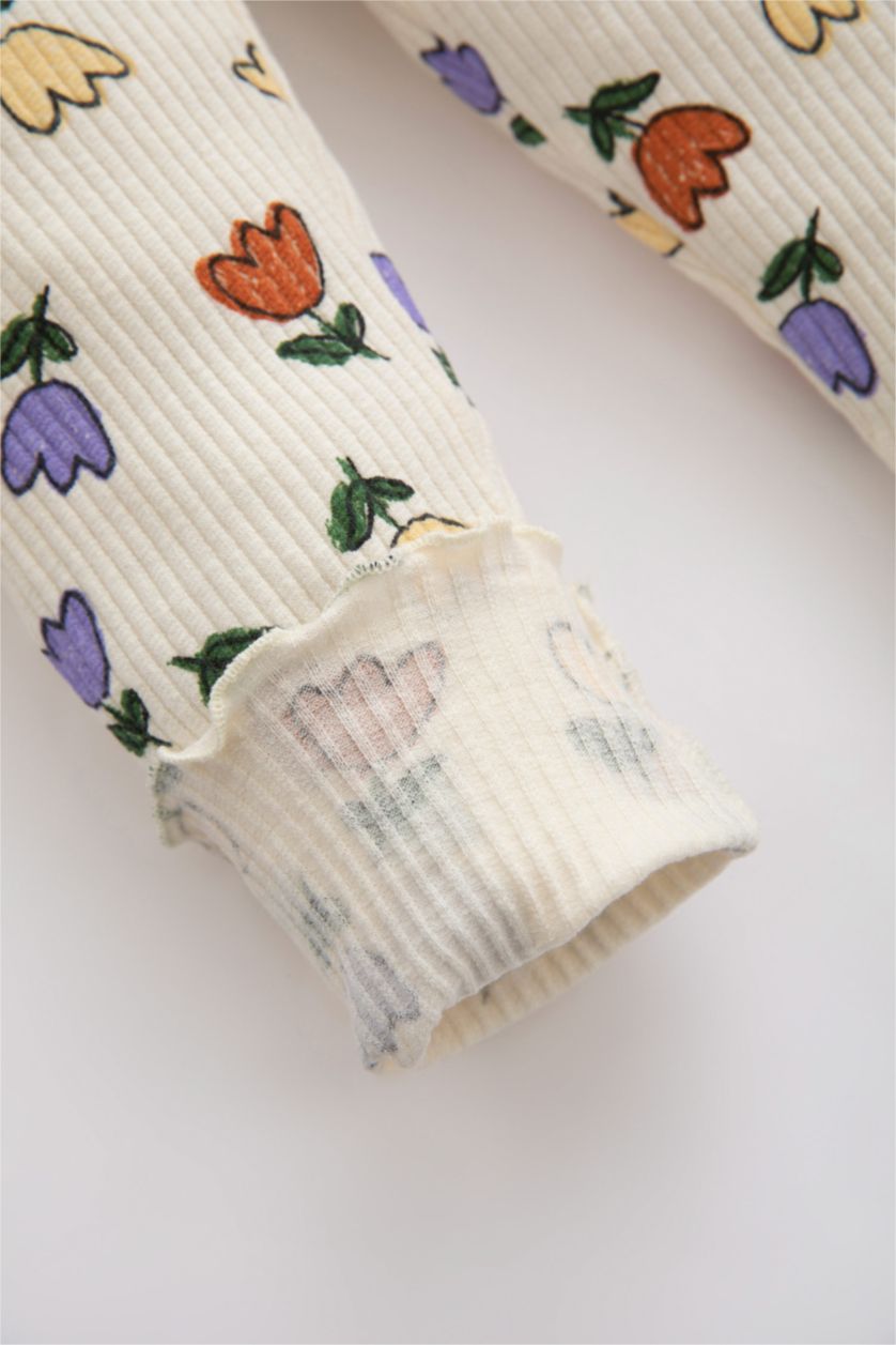 Baby Girl Stone Baby Girl Regular Fit Flower Leggings