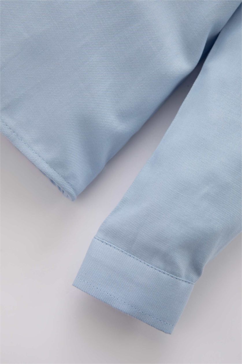 Erkek Bebek Açık Mavi Erkek Bebek Basic Gömlek Pantolon Papyonlu 3'lü Takım