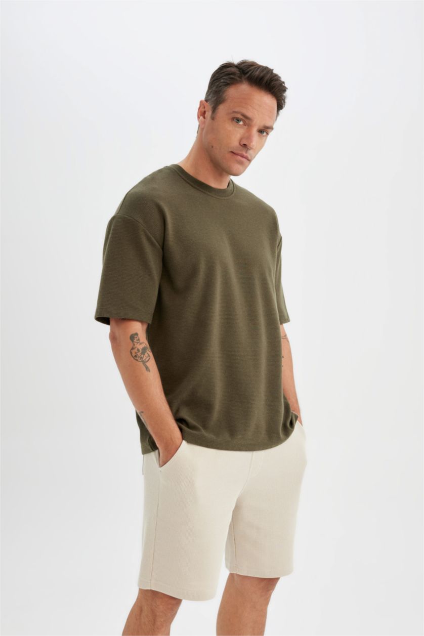 MAN Beige Slim Fit Shorts