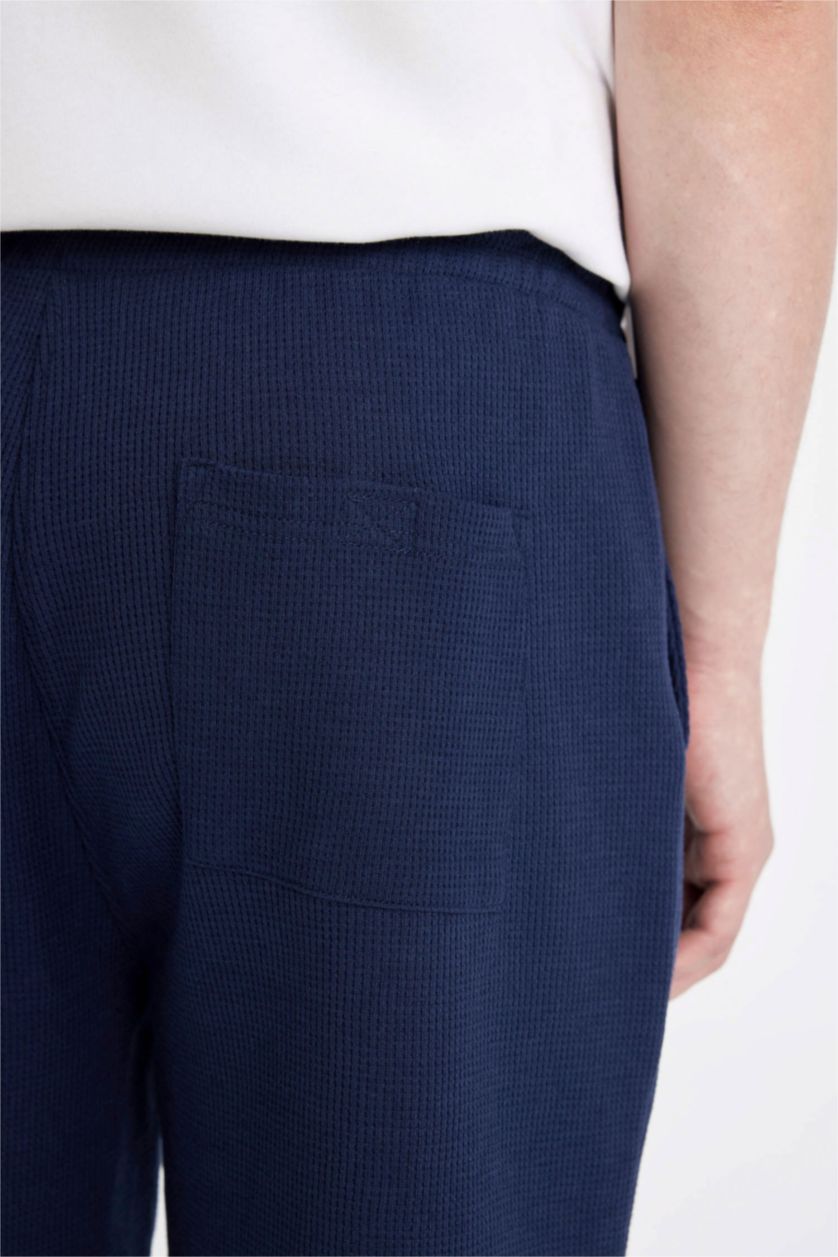 رجال كحلي شورت وافل سليم فيت