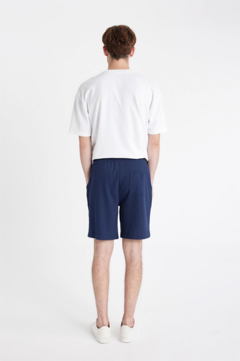 رجال كحلي شورت وافل سليم فيت