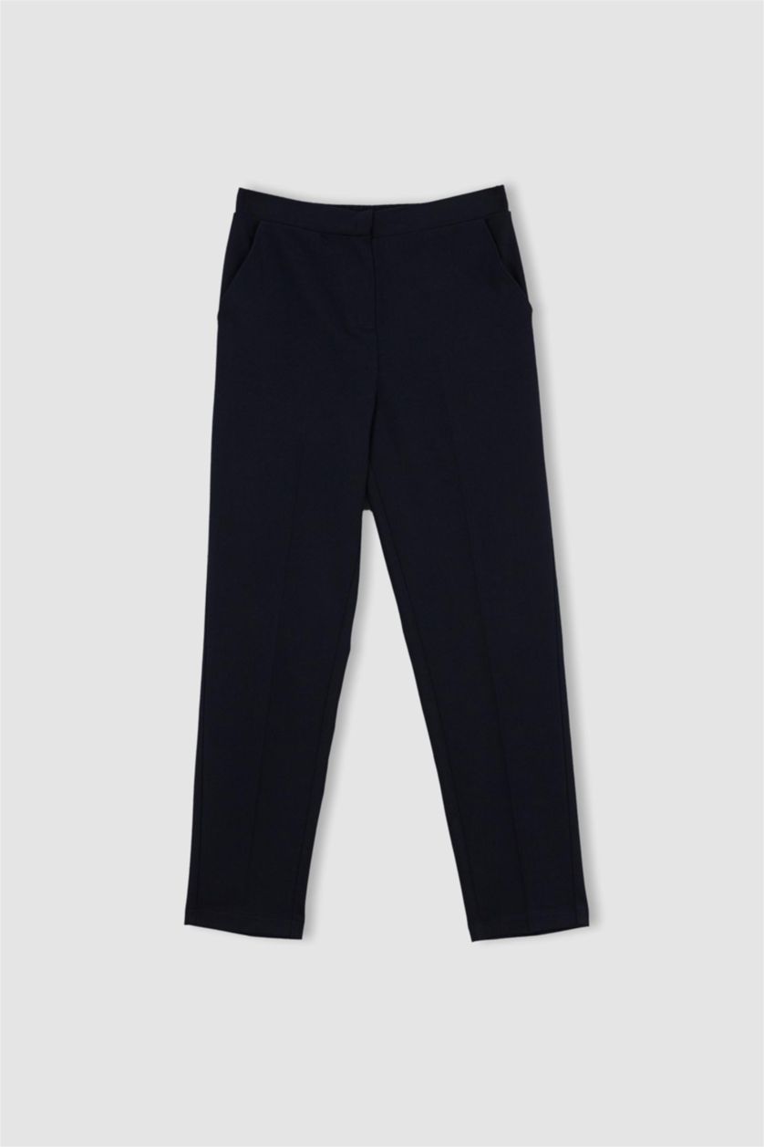 FEMME Marin Pantalon Coupe carotte Ourlet régulier