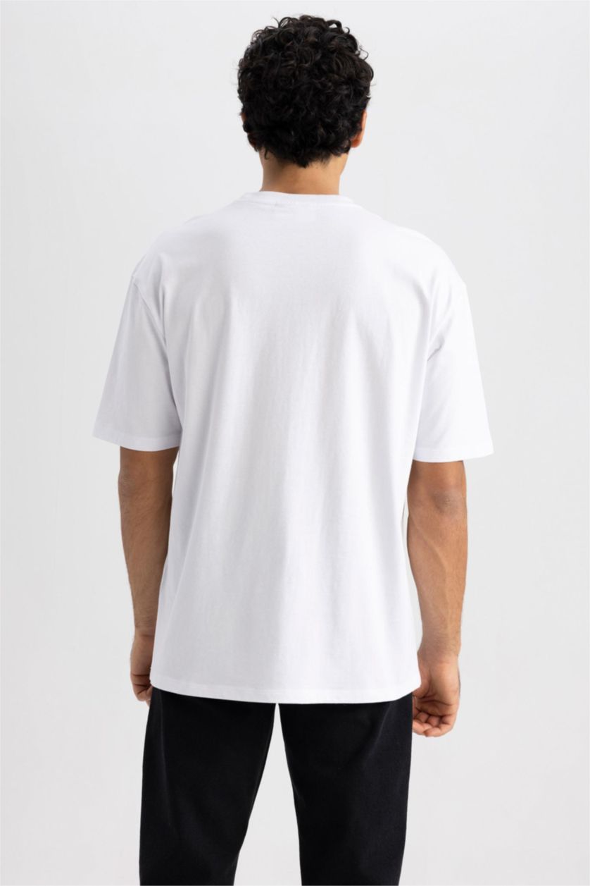 MAN White Tupac Licensed Oversize Crew Neck T-Shirt