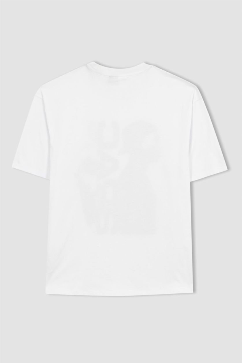 MAN White Tupac Licensed Oversize Crew Neck T-Shirt