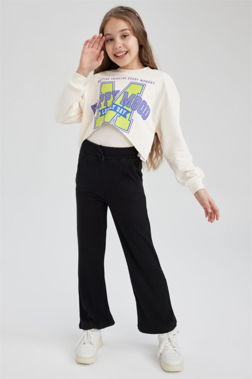 GIRLS & TEENS Ecru Girls Crop Printed 2-Pack Set