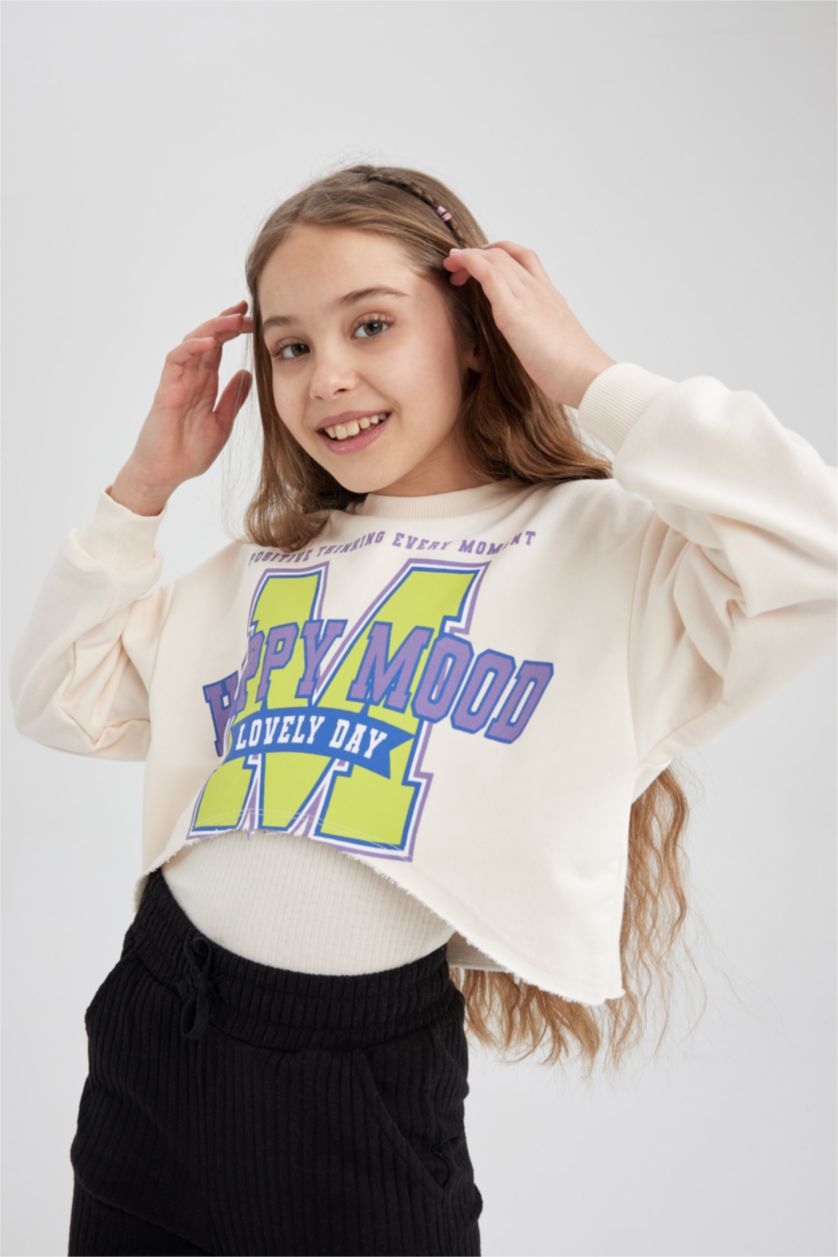 GIRLS & TEENS Ecru Girls Crop Printed 2-Pack Set