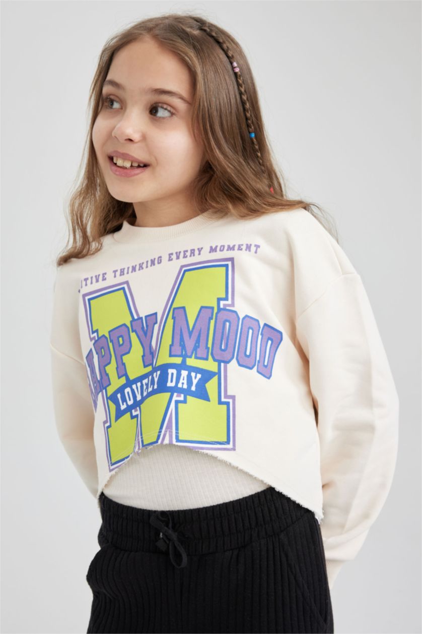 GIRLS & TEENS Ecru Girls Crop Printed 2-Pack Set