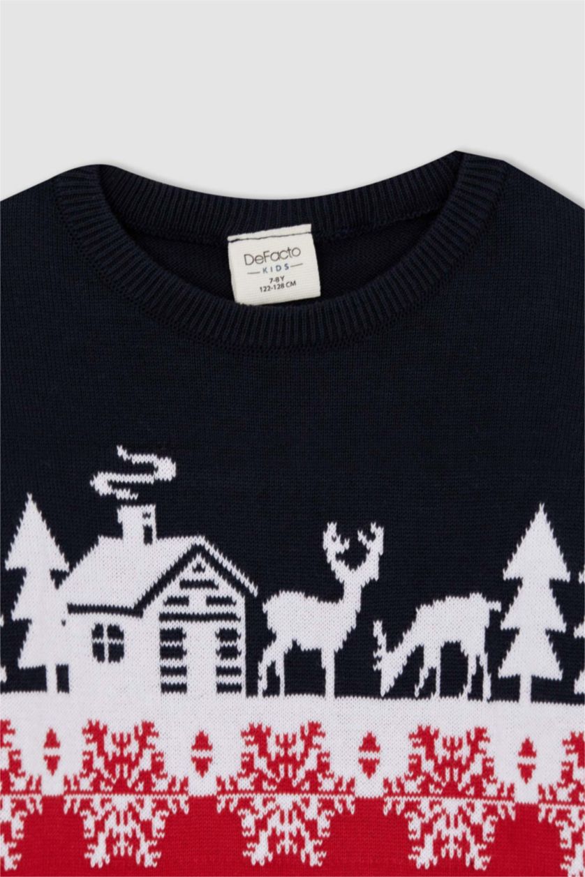 BOYS & TEENS Red Boy Regular Fit Crew Neck Pullover