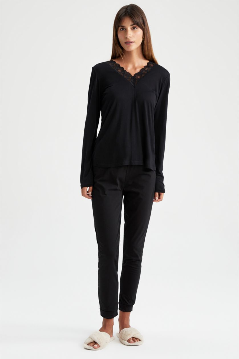 Kadın Siyah Pamuklu Takım