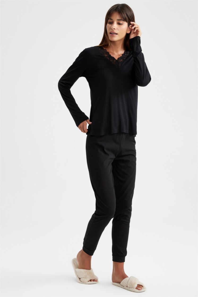 Kadın Siyah Pamuklu Takım