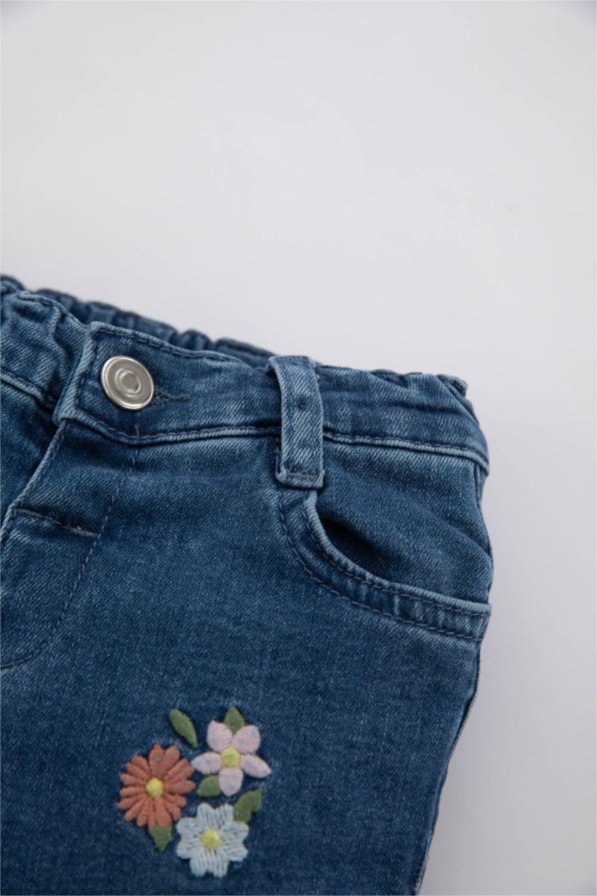 Baby Girl Blue Baby Girl Floral Jeans