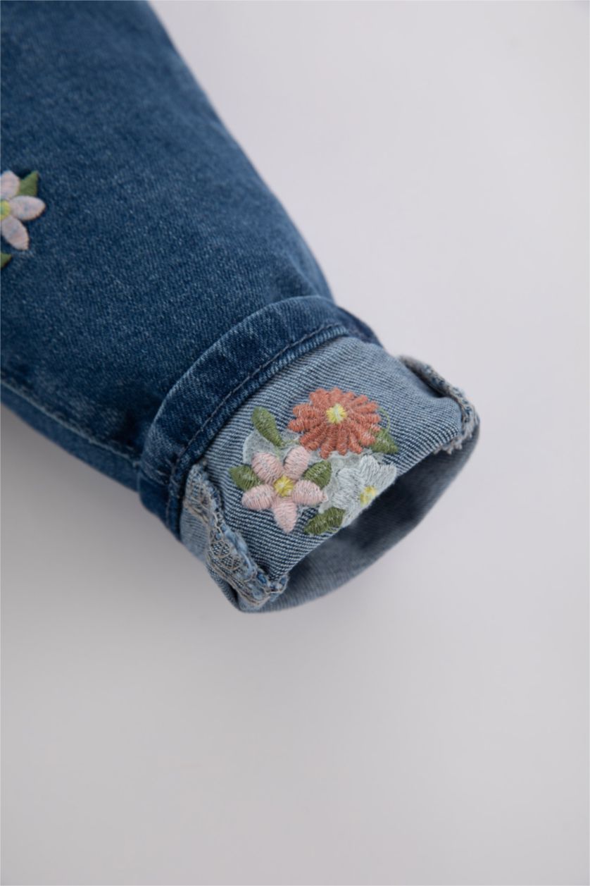 Baby Girl Blue Baby Girl Floral Jeans