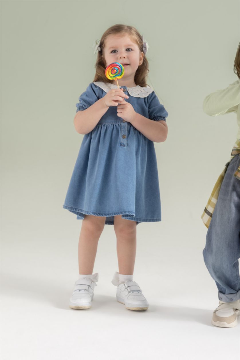 Baby Girl Blue Baby Girls Long Sleeve Jean Dress