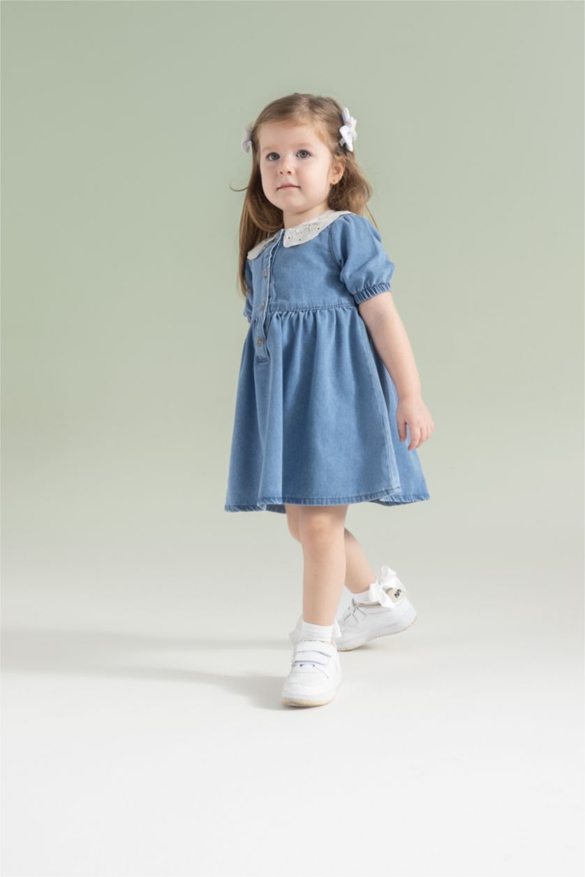 Baby Girl Blue Baby Girls Long Sleeve Jean Dress