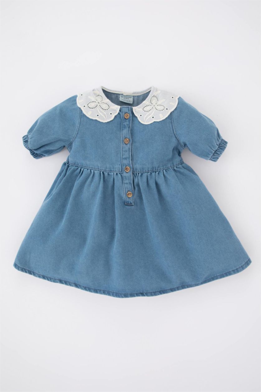 Baby Girl Blue Baby Girls Long Sleeve Jean Dress