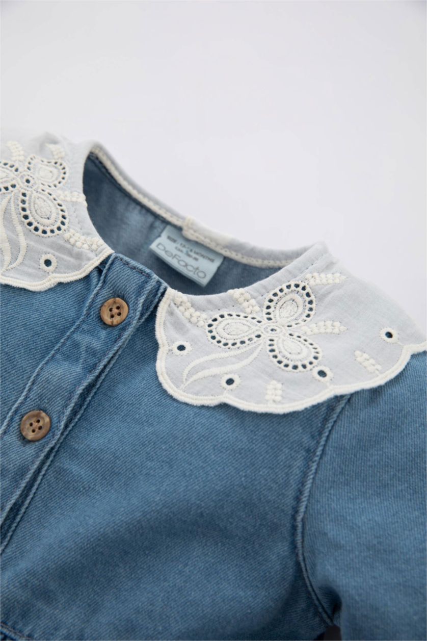 Baby Girl Blue Baby Girls Long Sleeve Jean Dress