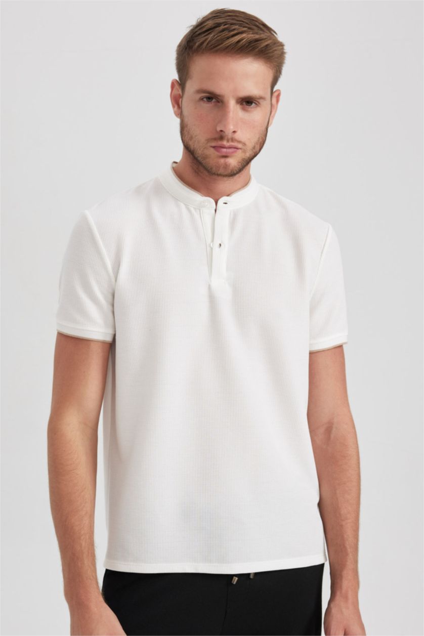 MAN White Modern Fit Short Sleeve Polo T-Shirt
