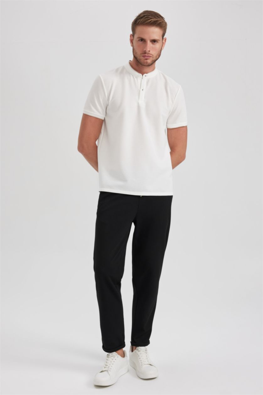 MAN White Modern Fit Short Sleeve Polo T-Shirt