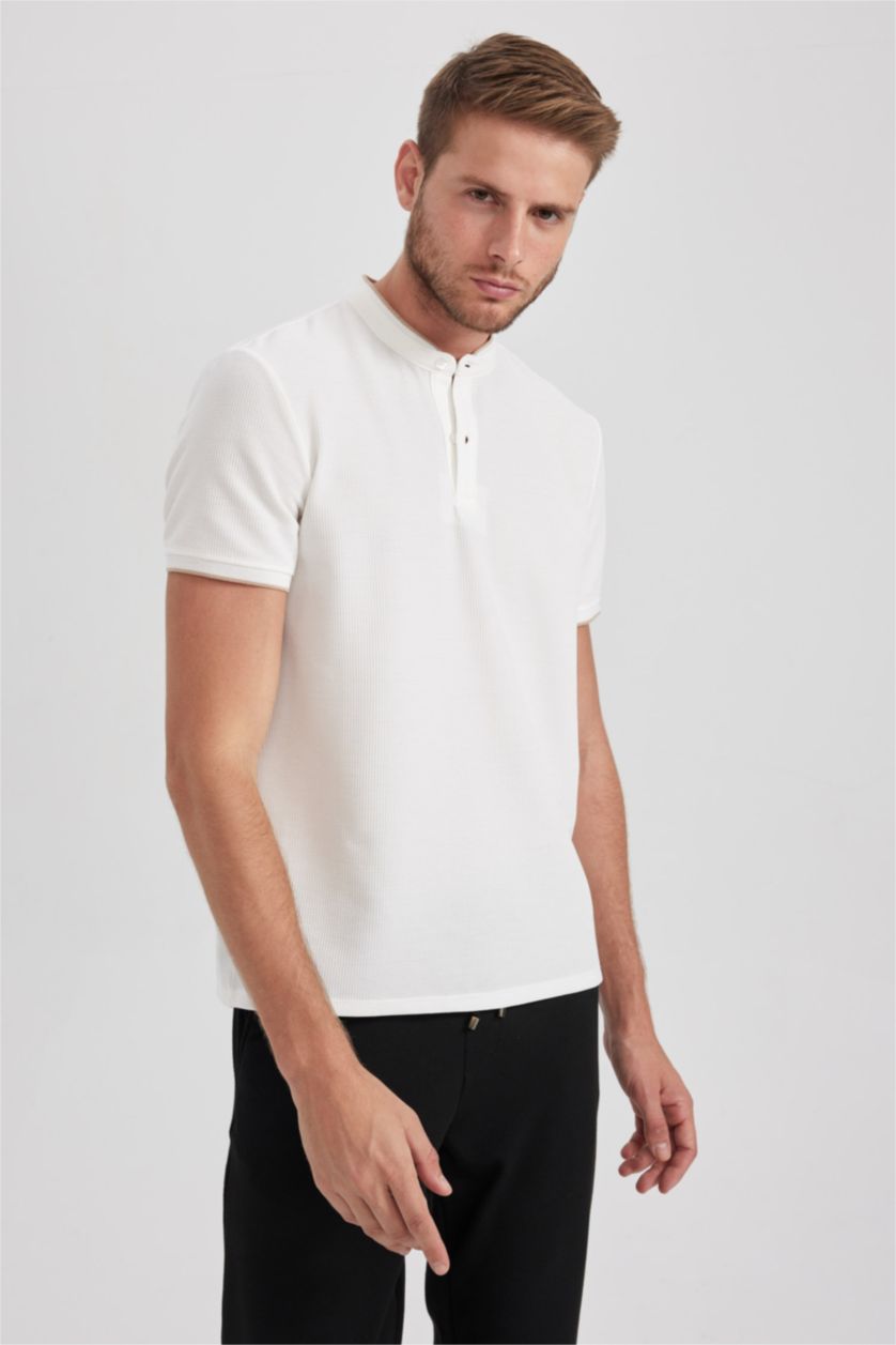 MAN White Modern Fit Short Sleeve Polo T-Shirt