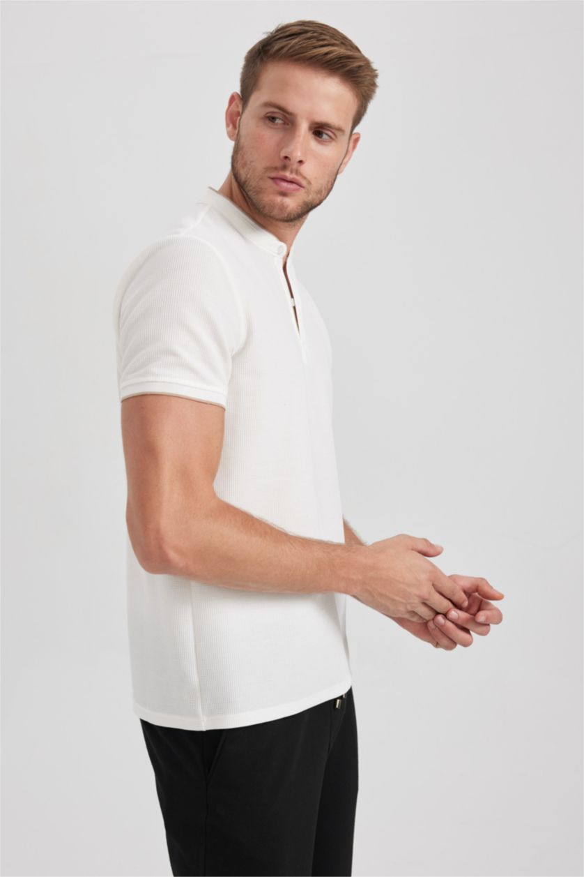 MAN White Modern Fit Short Sleeve Polo T-Shirt
