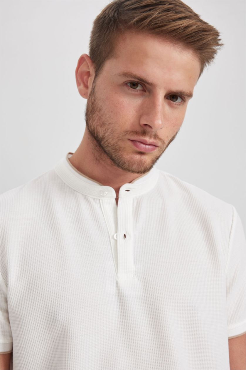 MAN White Modern Fit Short Sleeve Polo T-Shirt