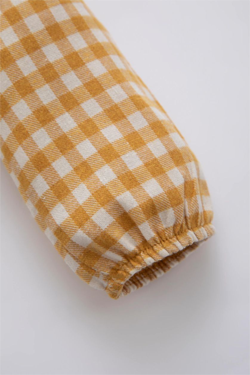 BÉBÉ FILLE Jaune Foncé Chemise À Manches Longues En Flanelle À Grand Col Pour Bébé Fille