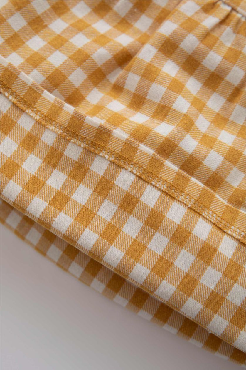 BÉBÉ FILLE Jaune Foncé Chemise À Manches Longues En Flanelle À Grand Col Pour Bébé Fille