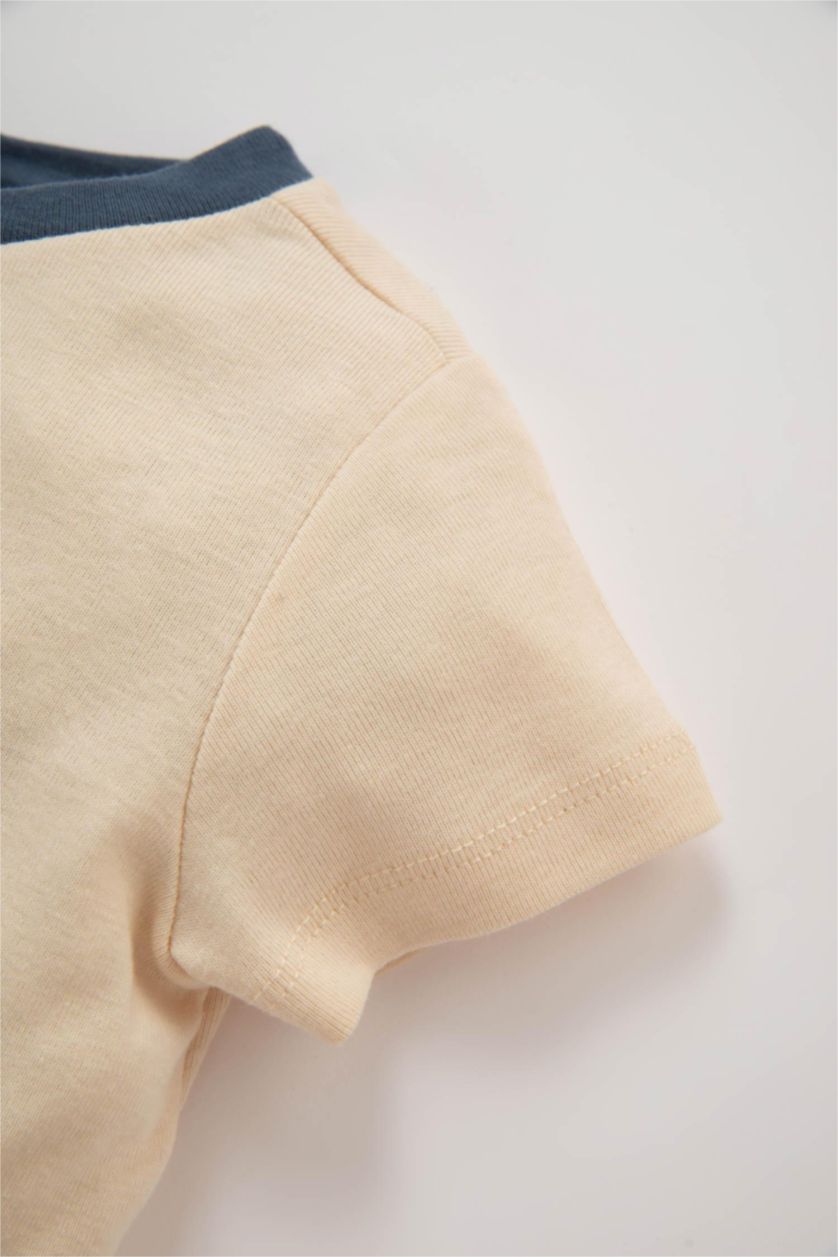 Erkek Bebek Açık Taş Erkek Bebek Disney Mickey & Minnie Bisiklet Yaka Ribana 2'li Pijama