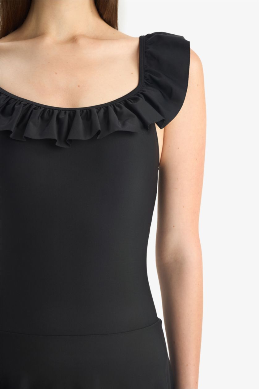 Kadın Siyah Regular Fit Etekli Mayo