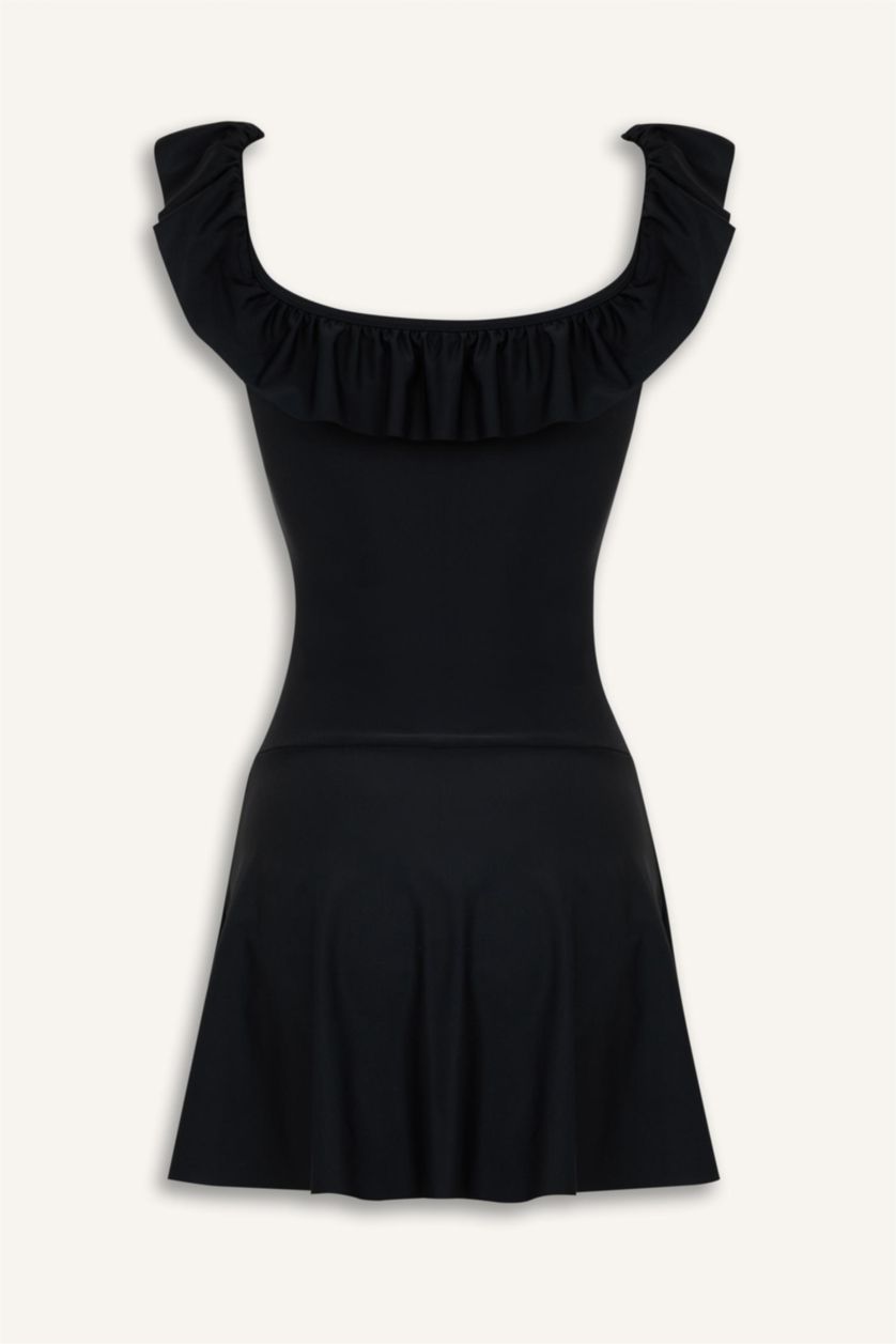 Kadın Siyah Regular Fit Etekli Mayo