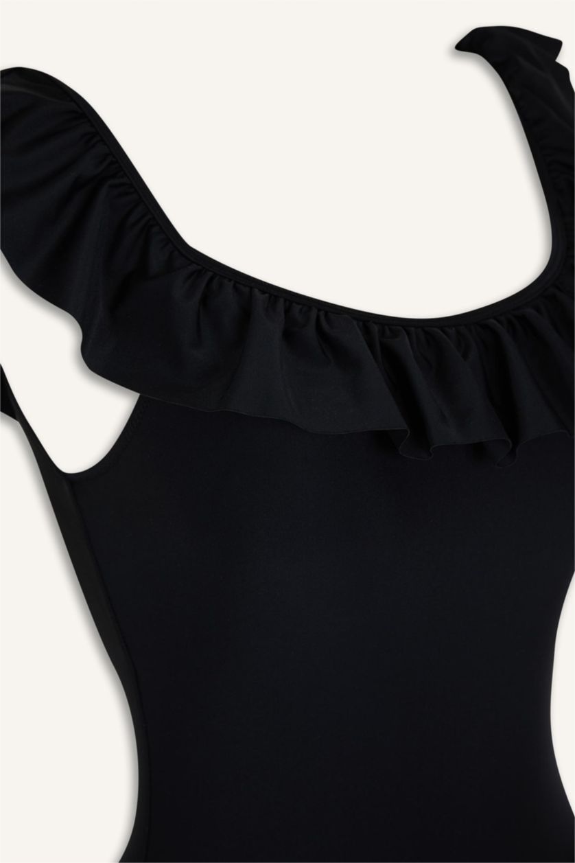 Kadın Siyah Regular Fit Etekli Mayo