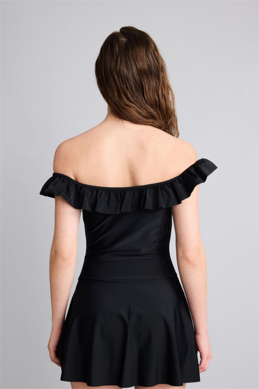 Әйелдерге қара Regular Fit суға шомылу киімі