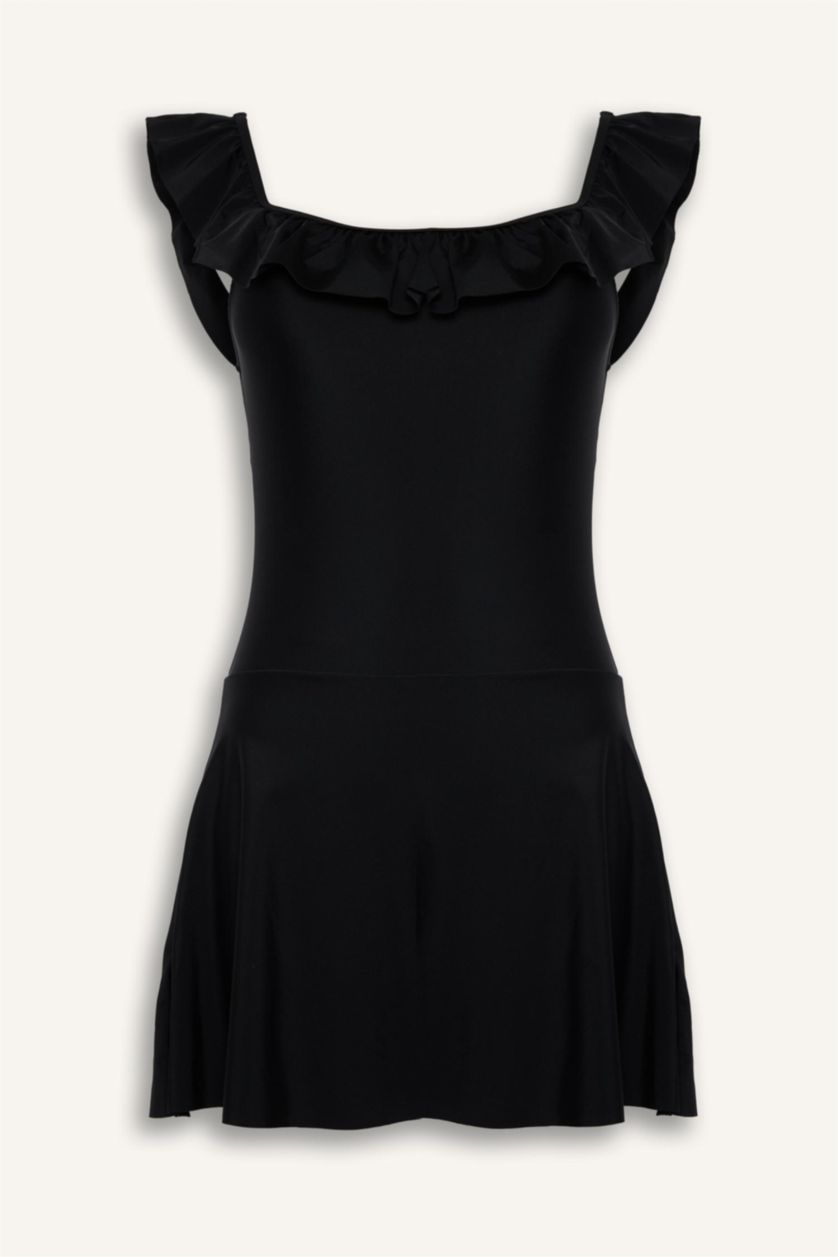 Әйелдерге қара Regular Fit суға шомылу киімі