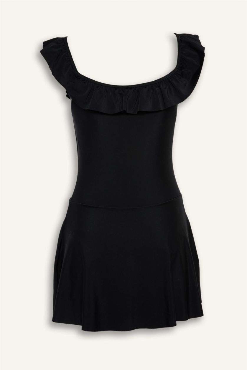 Әйелдерге қара Regular Fit суға шомылу киімі