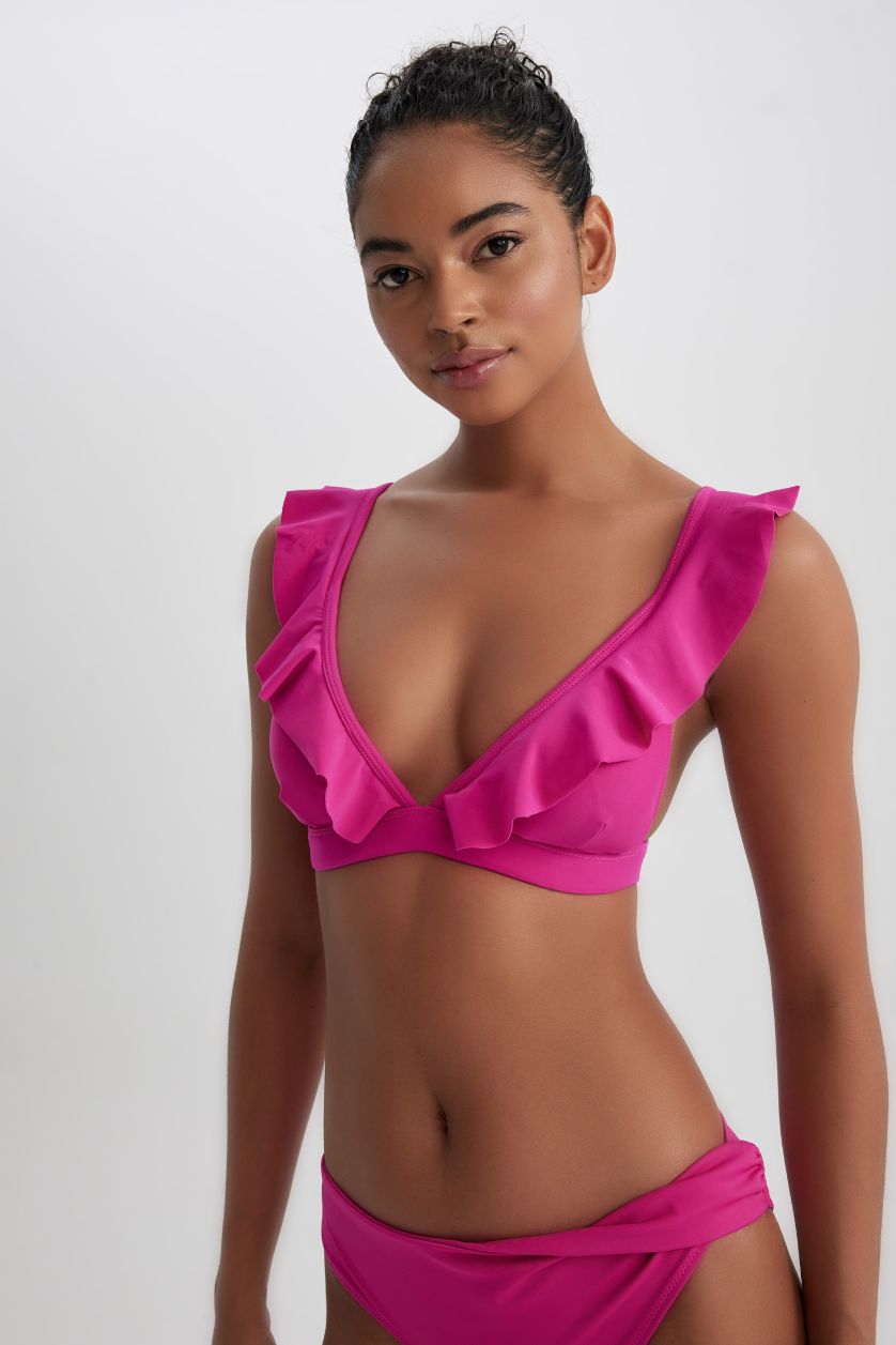 نساء زهري غامق توب بكيني بقصة عادية من Fall In Love